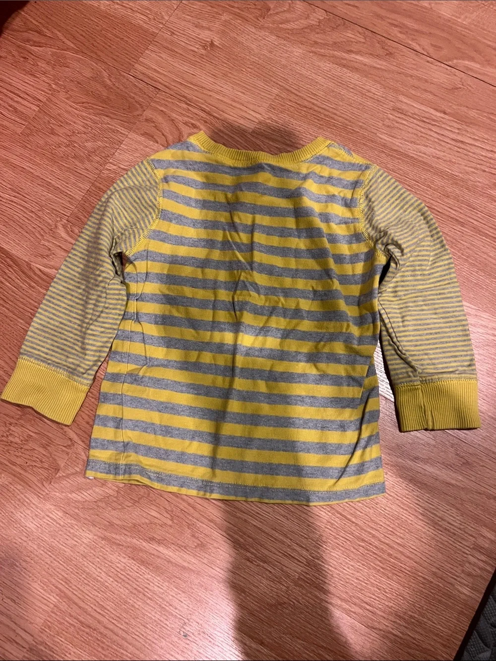 GAP Yellow & Gray Striped Long Sleeve Tee